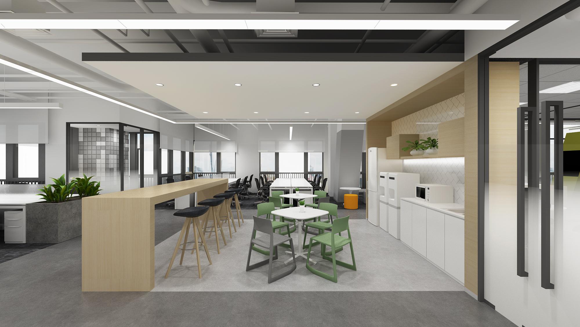 新华大厦2100平简约风办公室装修(图3)