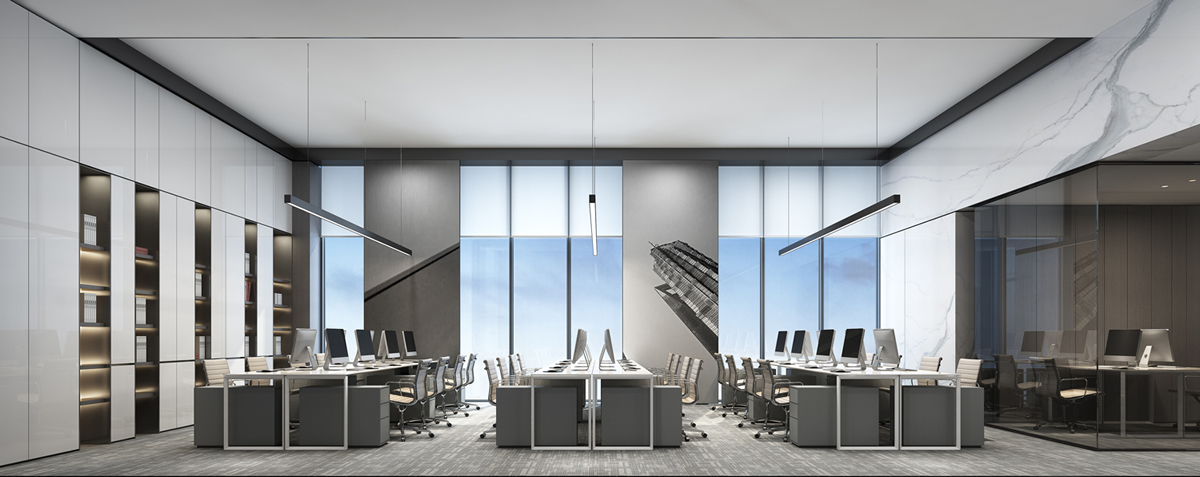 安徽永昌新材料3400平极简风办公楼装修(图4)