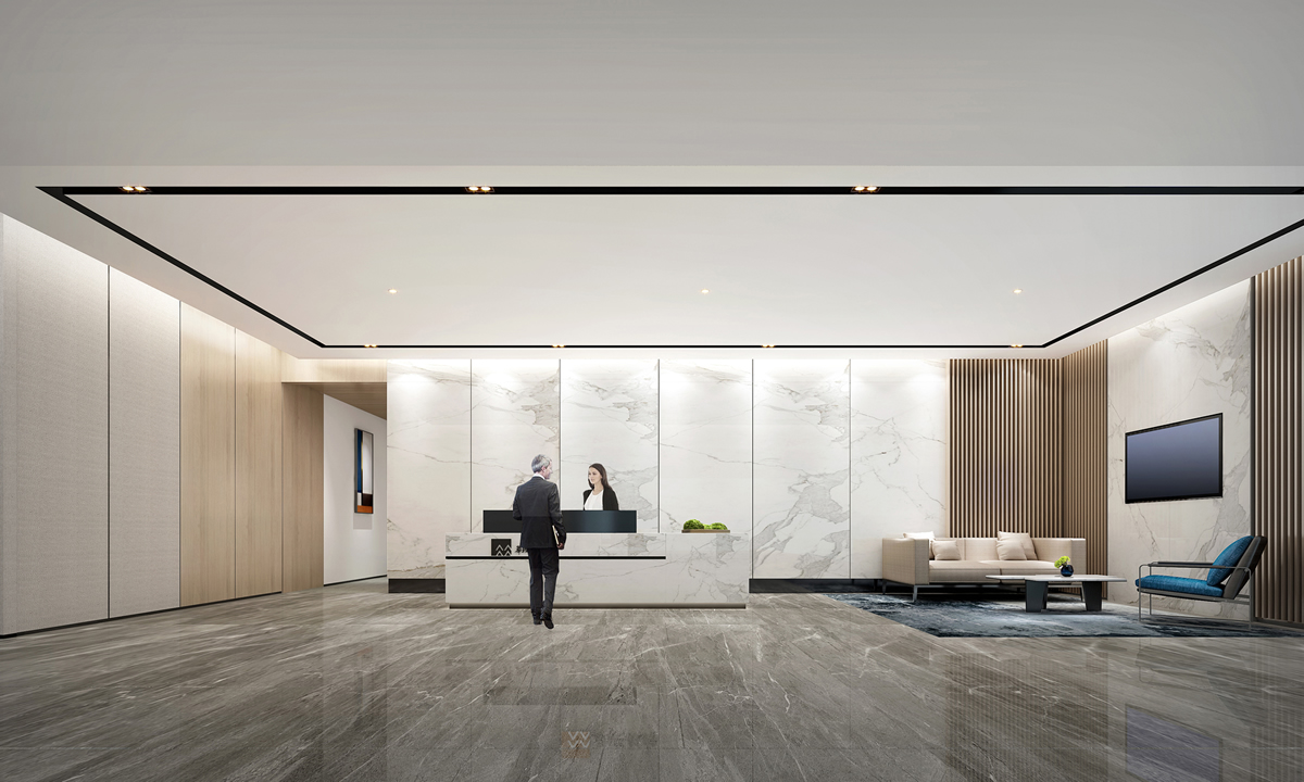 祥源广场1000平方现代简约风办公室装修设计项目(图1)